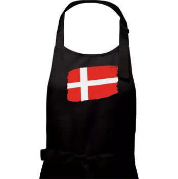 Kuchyňská zástěra Dánsko vlajka - Dámská zástěra na vaření - Univerzální velikost ( Černá )