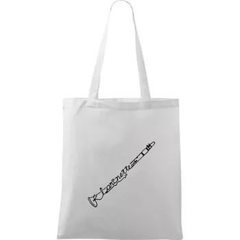 Klarinet nápis - Taška bavlněná - 42 x 38 cm ( Bílá )