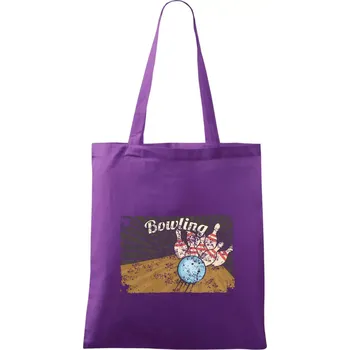 Bowling plakát - Taška bavlněná - 42 x 38 cm ( Fialová )