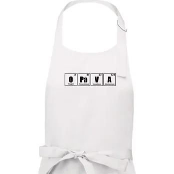 Kuchyňská zástěra Periodická tabulka Opava - Dámská zástěra na vaření - Univerzální velikost ( Bílá )