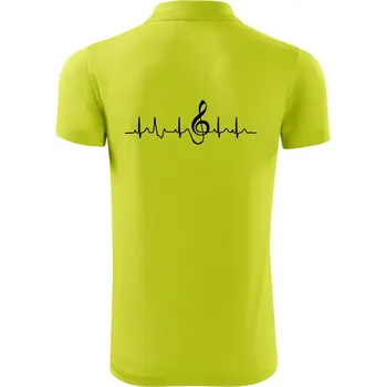 Pánská košile Moje srdce bije pro hudbu - Polokošile Victory sportovní (dresovina) - L ( Limetková )