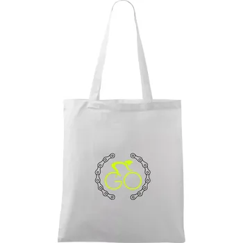 GO cyklista (fluo potisk) - Taška bavlněná - 42 x 38 cm ( Bílá )