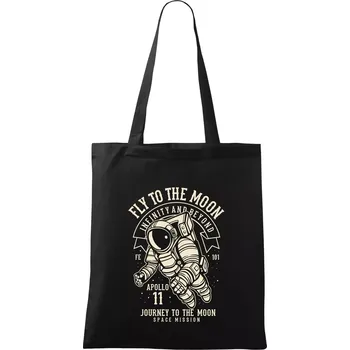 Nákupní taška Fly To The Moon - Taška bavlněná - 42 x 38 cm ( Černá )