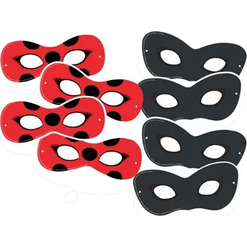 Party dekorace Papírové masky na obličej Miraculous – 8 ks