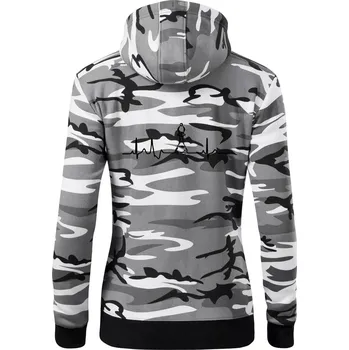 Dámská mikina EKG Šachové figurky - Střelec - Dámská mikina trendy zipper s kapucí - L ( Šedý maskáč )