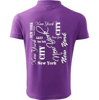 Pánská košile New York City font - Polokošile pánská Pique Polo 203 - 5XL ( Fialová )