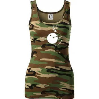 Dámské tričko Koule vs kuželka - Dámské Maskáčové tílko - XS ( Hnědý maskáč )