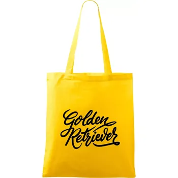 Golden retriever - nápis okrasný - Taška bavlněná - 42 x 38 cm ( Žlutá )