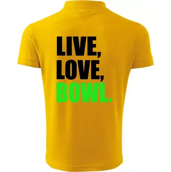 Pánská košile Live, Love, Bowl - Polokošile pánská Pique Polo 203 - L ( Žlutá )