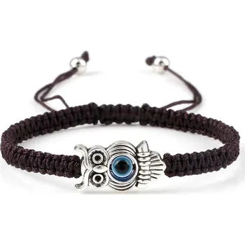 Náramek Náramek pro štěstí s motivem sovy | náramek, ochranný náramek - Hnědý