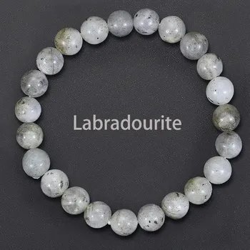 Náramek Náramek s korálků z přírodního minerálu | náramek, šperk - labradorit , 18–19 cm , 8mm Beads