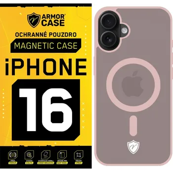 Pouzdro na mobilní telefon ArmorCase Ochranné zadní pouzdro Magnetic Case pro iPhone 16 Barva: Růžový