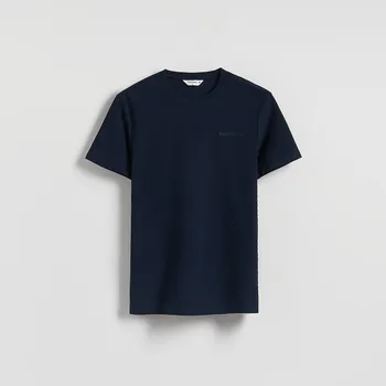 Pánské tričko Reserved - Strukturované tričko slim fit - tmavomodrá - 271FP-59X - 271FP-59X-L