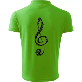 Pánská košile Houslový klíč kreslený - Polokošile pánská Pique Polo 203 - 3XL ( Apple Green )