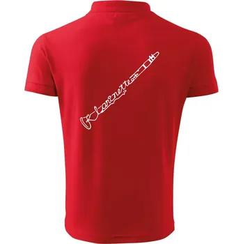Pánská košile Klarinet nápis - Polokošile pánská Pique Polo 203 - S ( Červená )
