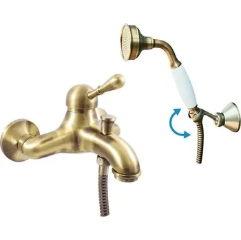 Vodovodní baterie Labe stará mosaz Vodovodní baterie vanová, s příslušenstvím L454.5/2SM