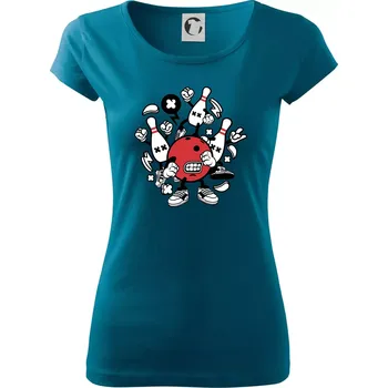 Bowling komiks - Dámské triko Pure - XS ( Petrolejová )