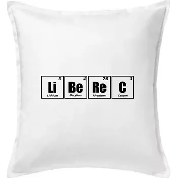 Polštář Periodická tabulka Liberec - Polštář 50x50 - 50x50 - Včetně výplně ( Bílá )