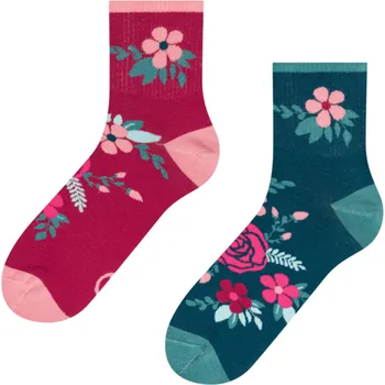 Dámské ponožky Veselé lýtkové ponožky Šípkové růže