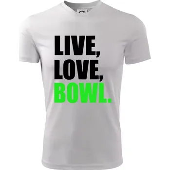 Chlapecké tričko Live, Love, Bowl - Dětské triko sportovní (dresovina) - 158 cm/12 let ( Bílá )