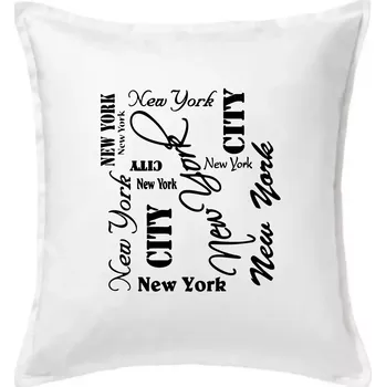 Polštář New York City font - Polštář 50x50 - 50x50 - Pouze potah ( Bílá )