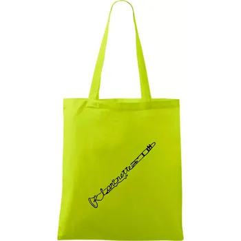Nákupní taška Klarinet nápis - Taška bavlněná - 42 x 38 cm ( Limetková )