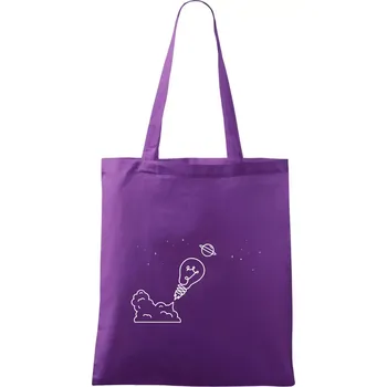 Žárovka vesmír - Taška bavlněná - 42 x 38 cm ( Fialová )