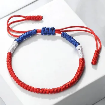 Náramek Barevný pletený náramek s nastavitelnou délkou | módní doplněk, unisex náramek - barva 21