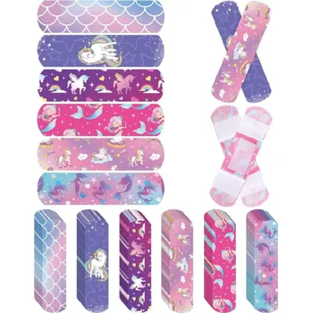 Náplast Náplasti 72 x 19 mm 60 ks Voděodolné Dětské náplasti Barevné motivy Jednorožci Princezny Ošetření drobných poranění Péče o děti