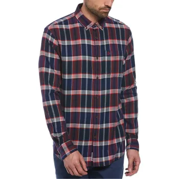 Pánská košile Original Penguin Long-Sleeve Patterned Shirt Dark Sapphire Small