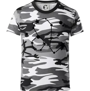 Chlapecké tričko Souhvězdí - Leo - Lev - Dětské maskáčové triko - 122 cm/6 let ( Šedý maskáč )