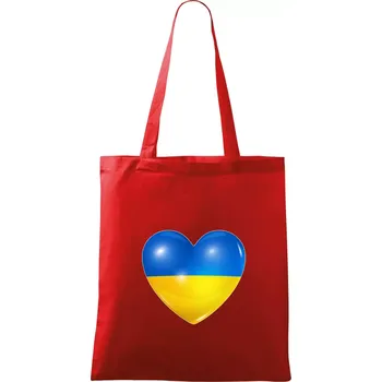 Nákupní taška Ukrajina srdce vlajka - Taška bavlněná - 42 x 38 cm ( Červená )