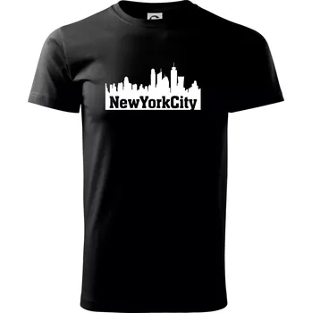Pánské tričko New York City silueta - Triko extra velké (5-8XL) - 8XL ( Černá )