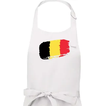 Kuchyňská zástěra Belgie vlajka - Pánská zástěra na vaření - Univerzální velikost ( Bílá )