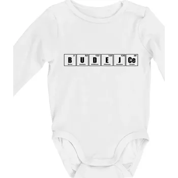 Kojenecký body Periodická tabulka Budějce - Body kojenecké s dlouhým rukávem - Dlouhý r. do 3 měs ( Bílá )