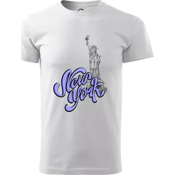 Pánské tričko New York Lettering - Triko extra velké (5-8XL) - 8XL ( Bílá )