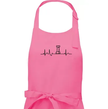 Kuchyňská zástěra EKG Šachové figurky - Věž - Dámská zástěra na vaření - Univerzální velikost ( Růžová )