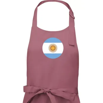 Kuchyňská zástěra Argentina vlajka kulatá - Dámská zástěra na vaření - Univerzální velikost ( Starorůžová )