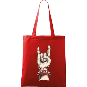 Rocková ruka s náramkem - Taška bavlněná - 42 x 38 cm ( Červená )