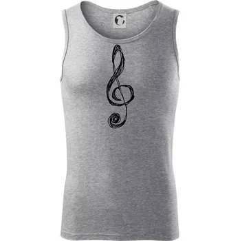 Pánská móda Houslový klíč kreslený - Tílko pánské Core - L ( Tmavě šedý melír )