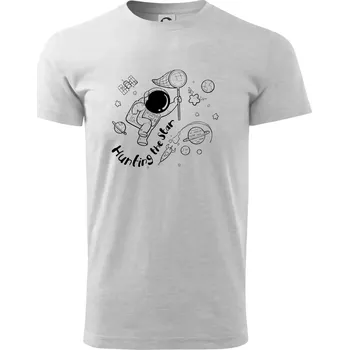 Pánské tričko Hunting the star - Triko extra velké (5-8XL) - 8XL ( Světlešedý Melír )