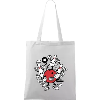 Bowling komiks - Taška bavlněná - 42 x 38 cm ( Bílá )