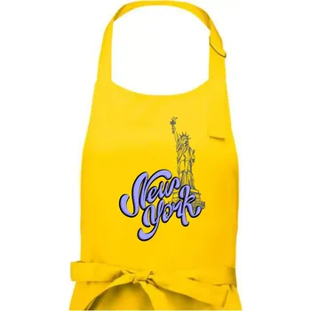 Kuchyňská zástěra New York Lettering - Dámská zástěra na vaření - Univerzální velikost ( Žlutá )