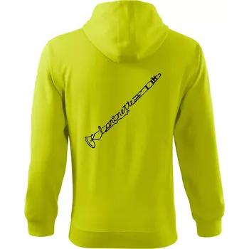 Pánská mikina Klarinet nápis - Mikina s kapucí na zip trendy zipper - 3XL ( Limetková )