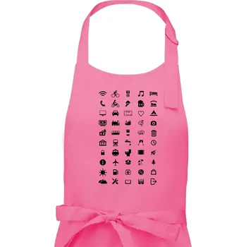 Kuchyňská zástěra FOR TRAVEL - slovník na cesty - Pánská zástěra na vaření - Univerzální velikost ( Růžová )