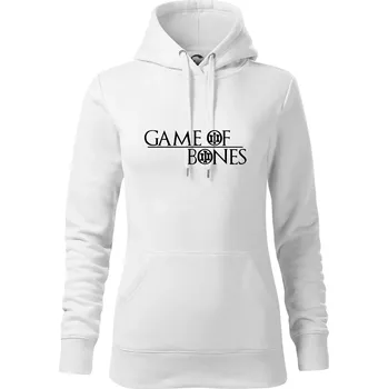 Dámská mikina Game of bones - Mikina dámská Cape s kapucí - M ( Bílá )