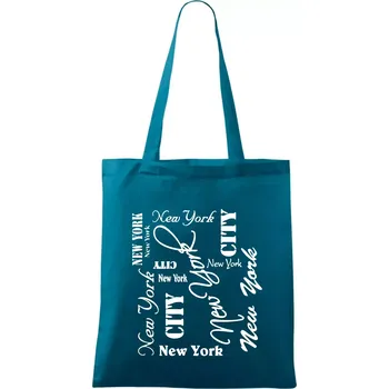 New York City font - Taška bavlněná - 42 x 38 cm ( Petrolejová )