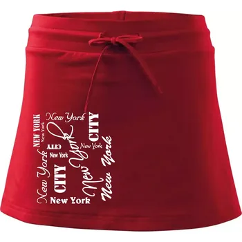 Dámská sukně New York City font - Sportovní sukně - two in one - M ( Červená )