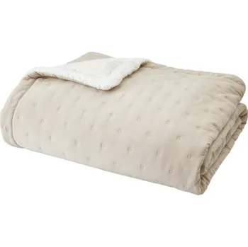 Přehoz na lůžko Krémový prošívaný přehoz s beránkem 220x230 cm Cosy Nori – Catherine Lansfield ID_1682830