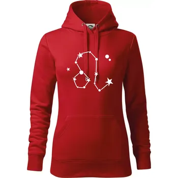 Dámská mikina Souhvězdí - Leo - Lev - Mikina dámská Cape s kapucí - XS ( Červená )